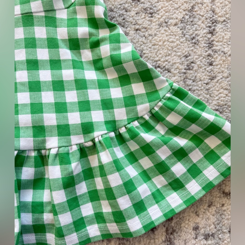 Janie and Jack Green Gingham Eyelet Ruffle Ponte Dress Toddler Size 4 - Picture 6 of 9